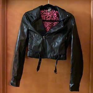 Synthetic leather jacket . by avril lavigne